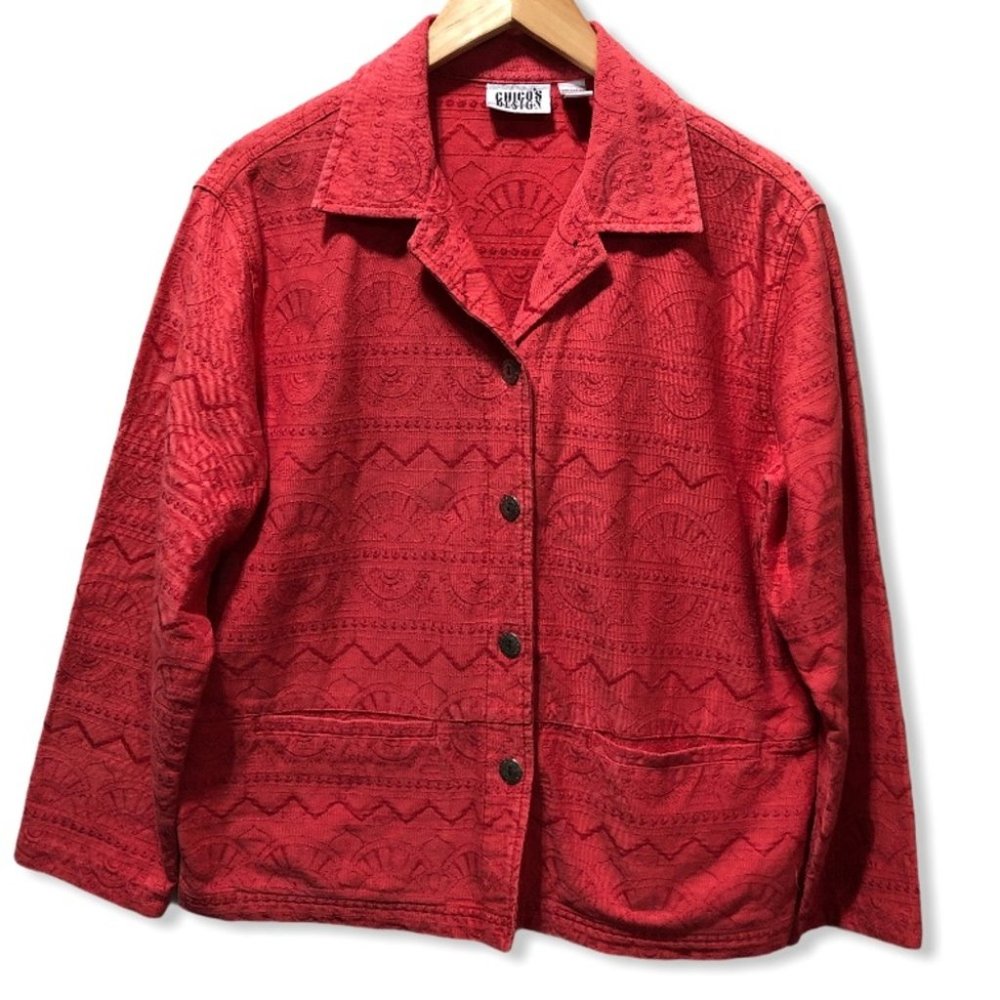 {Chico’s} Embroidered Cotton Jacket